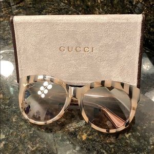 Gucci mirrored 57mm cat eye sunglasses